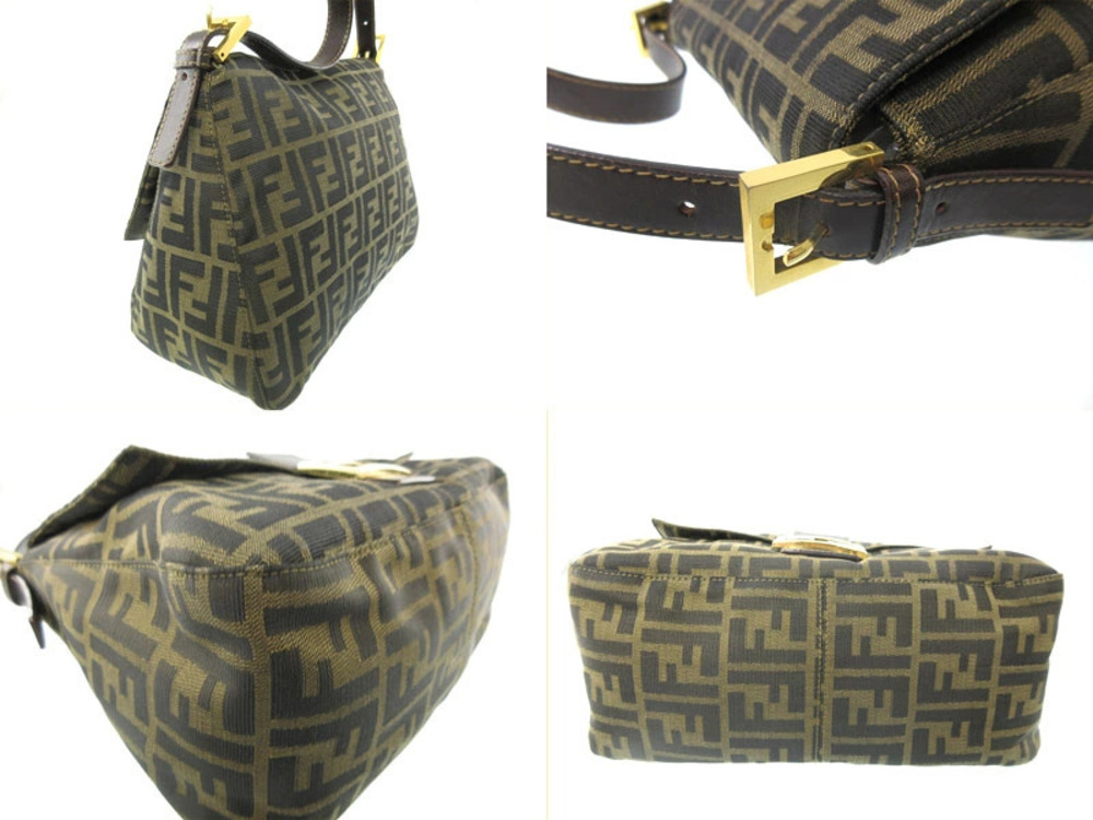 Fendi Brown Canvas Bucket Shoulder Mamma Bag